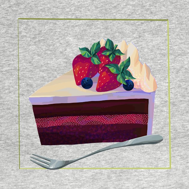 Strawberry Cake I by banditotees